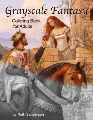 Grayscale Fantasy Coloring Book for Adults