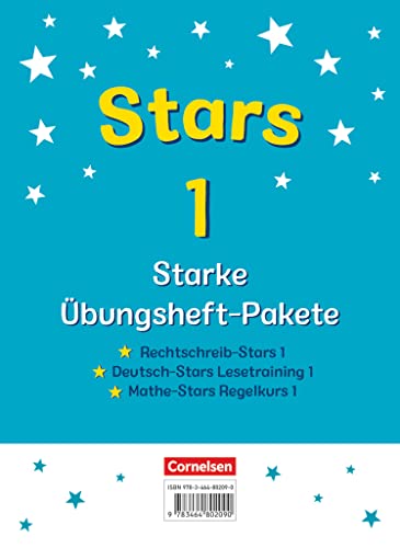 STARS - starke Übungshefte - Übungsheftpakete Deutsch und Mathematik: 1. Schuljahr: 3 Übungshefte im Paket mit Lösungen - Rechtschreib-Stars, Deutsch-Stars Lesetraining und Mathe-Stars Regelkurs