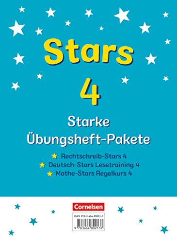 STARS - starke Übungshefte - Übungsheftpakete Deutsch und Mathematik: 4. Schuljah: 3 Übungshefte im Paket mit Lösungen - Rechtschreib-Stars, Deutsch-Stars Lesetraining und Mathe-Stars Regelkurs