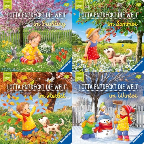 Lotta entdeckt die Welt im Frühling / Sommer / Herbst und Winter + 1 exklusives Postkartenset