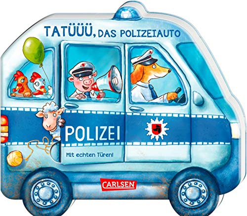 Mein kleiner Fahrzeugspaß: Tatüüü, das Polizeiauto: Lustiges Reimebuch mit Klappen in Autoform - ab 18 Monaten
