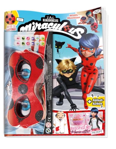 Miraculous Magazin 01/24 | Ladybug Maske + 6 Kwami-Sticker| Abenteuer mit Ladybug und Cat Noir von Blue Ocean Entertainment AG