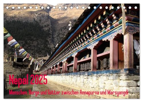 Nepal 2025 Menschen, Berge und Götter zwischen Annapurna und Marsyangdi (Tischkalender 2025 DIN A5 quer), CALVENDO Monatskalender von CALVENDO