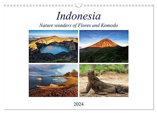 Indonesia - Nature wonders of Flores and Komodo (Wandkalender 2024 DIN A3 quer), CALVENDO Monatskalender