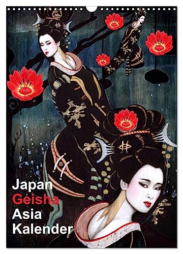 Geisha Asia Japan Pin-up Kalender (Wandkalender 2024 DIN A3 hoch), CALVENDO Monatskalender