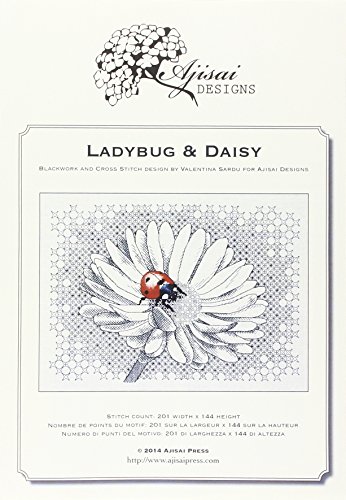Ladybug & daisy. Cross stitch and blackwork design (Ajisai Blackwork) von Marcovalerio