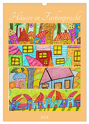 Häuser in Farbenpracht (Wandkalender 2024 DIN A3 hoch), CALVENDO Monatskalender