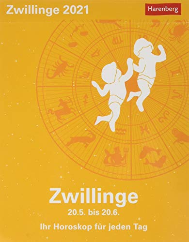 Zwillinge Sternzeichenkalender 2021 - Tagesabreißkalender mit ausführlichem Tageshoroskop und Zitaten - Tischkalender zum Aufstellen oder Aufhängen - Format 11 x 14 cm: Ihr Horoskop für jeden Tag von Harenberg