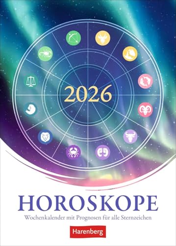 Horoskope Wochenkalender 2026 - Wochenkalender mit Prognosen für alle Sternzeichen: Der astrologische Harenberg Wochenkalender mit schmückenden ... alle Sternzeichen (Wochenkalender Harenberg) von Harenberg