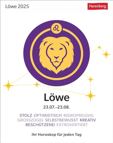 Löwe Sternzeichenkalender 2025 - Tagesabreißkalender - Ihr Horoskop für jeden Tag: Tischkalender 2025 mit täglichem Horoskop. Kleiner Kalender mit ... die Sterne (Sternzeichenkalender Harenberg)