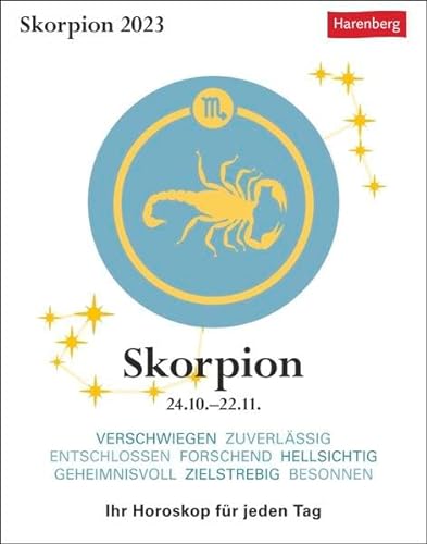 Skorpion Sternzeichenkalender 2023: Tagesabreißkalender. Mini-Tischkalender 2023 mit täglichem Horoskop. Kleiner Kalender mit täglichem Blick in die ... - Ihr Horoskop für jeden Tag
