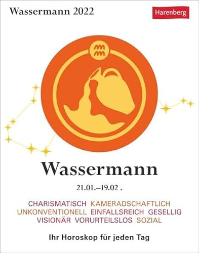 Wassermann Sternzeichenkalender 2022 - Tagesabreißkalender mit ausführlichem Tageshoroskop und Zitaten - Tischkalender zum Aufstellen oder Aufhängen - 11 x 14 cm: Ihr Horoskop für jeden Tag von Harenberg u.Weingarten