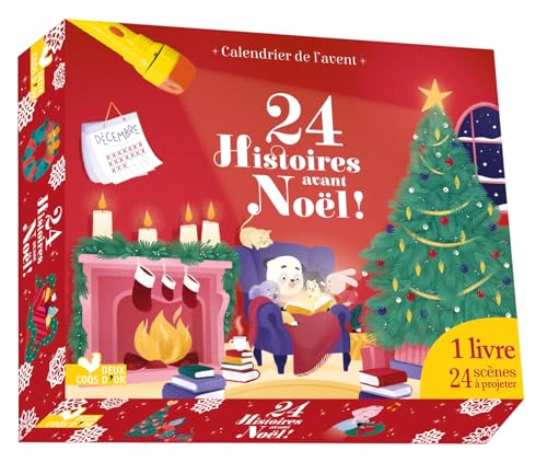 Calendrier de l'avent - 24 Histoires avant Noel: Calendrier de l'Avent. Avec 1 lampe de poche et 24 images à projeter von DEUX COQS D OR