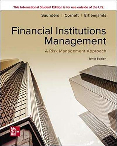 ISE Financial Institutions Management: A Risk Management Approach (Scienze) von McGraw-Hill Education