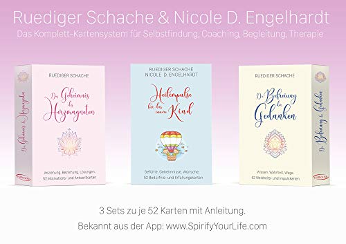 Therapiekarten-Set aus 3 x 52 Karten mit Anleitung: Das Komplett-Kartensystem für Selbstfindung, Coaching, Begleitung, Therapie. (SpiriCards: Die ... von Ruediger Schache & Nicole D. Engelhardt)