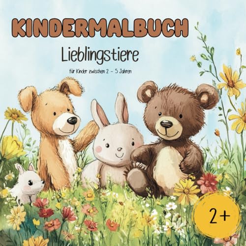 Malbuch Lieblingstiere: Erstes Mal- und Kritzelbuch für Kinder zwischen 2 - 5 Jahren | Liebevoll gestaltete große Motive | Zur Förderung der Feinmotorik, Kreativität und Konzentration von Independently published