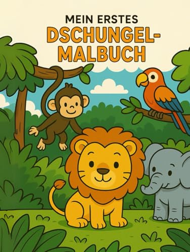 Mein erstes Dschungel-Malbuch: 50 liebevoll gestaltete Ausmalbilder mit Dschungeltieren für Kinder ab 4 Jahren von Independently published