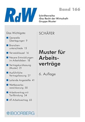 Muster für Arbeitsverträge (Schriftenreihe RdW)