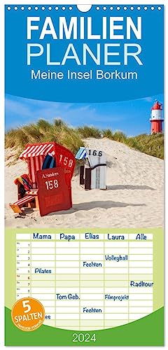 Familienplaner 2024 - Meine Insel Borkum mit 5 Spalten (Wandkalender, 21 cm x 45 cm) CALVENDO