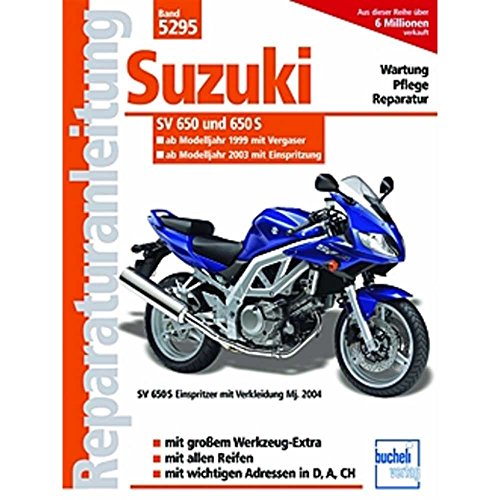 Suzuki SV 650/SV 650 S /Vergaser u. Einspritzung/ Modelljahr 1999-2008: Modelljahre 1999 bis 2002 mit Vergaser. Modelljahre 2003 bis 2009 mit ... Pflege, Reparatur (Reparaturanleitungen)