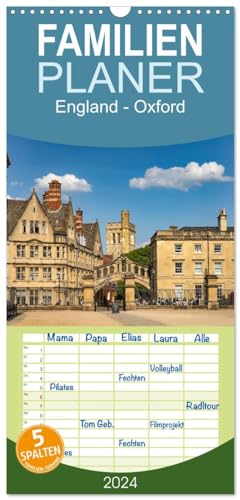 Familienplaner 2024 - England - Oxford mit 5 Spalten (Wandkalender, 21 cm x 45 cm) CALVENDO