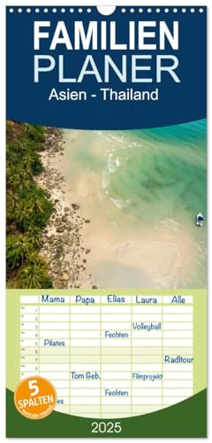 Familienplaner 2025 - Asien - Thailand mit 5 Spalten (Wandkalender, 21 cm x 45 cm), CALVENDO von CALVENDO