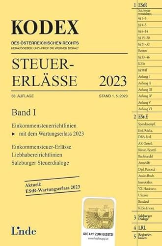 KODEX Steuer-Erlässe 2023, Band I (Kodex des Österreichischen Rechts) von Linde Verlag Ges.m.b.H.