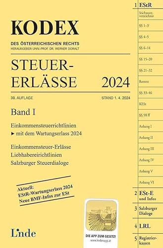 KODEX Steuer-Erlässe 2024, Band I (Kodex des Österreichischen Rechts) von Linde Verlag Ges.m.b.H.