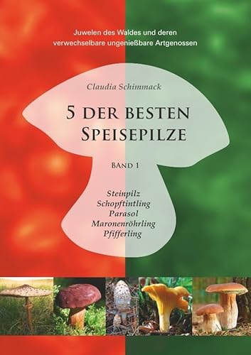 5 der besten Speisepilze: Steinpilz, Schopftintling, Parasol, Maronenröhrling, Pfifferling von epubli