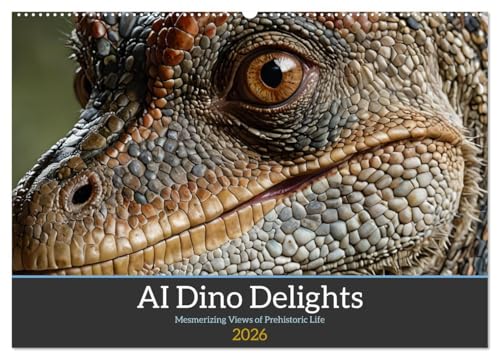 AI Dino Delights Mesmerizing Views of Prehistoric Life (Wall Calendar 2026 DIN A2 landscape), CALVENDO 12 Month Wall Calendar: There are all these ... Brachiosaurus, Mosasaurus, and Stegosaurus. von Calvendo