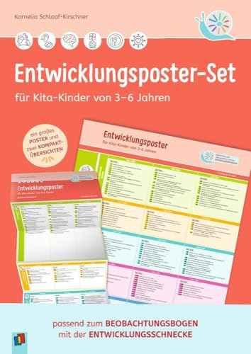 Entwicklungsposter-Set für Kita-Kinder von 3–6 Jahren: passend zum Beobachtungsbogen mit der Entwicklungsschnecke (ein großes Poster und zwei ... dokumentieren mit der Entwicklungsschnecke) von Verlag An Der Ruhr