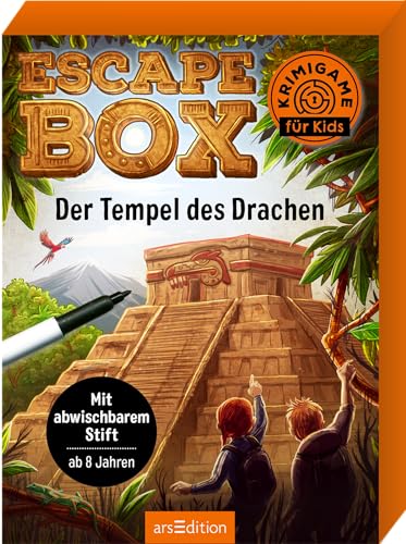 Escape-Box – Der Tempel des Drachen: Mit abwischbarem Stift | Ein Kartenspiel mit vielen Rätseln ab 8 Jahren von arsEdition