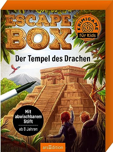 Escape-Box – Der Tempel des Drachen: Mit abwischbarem Stift | Ein Kartenspiel mit vielen Rätseln ab 8 Jahren von arsEdition