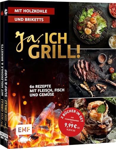 Ja, ich grill! – Mit Holzkohle und Briketts: Doppelt gut – 2 Bücher im Set: 60 Rezepte mit Fleisch, Fisch und Gemüse – mit allen Grundlagen zum Grillen von Edition Michael Fischer
