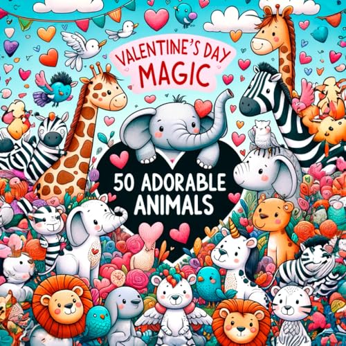 Valentine's Day Magic 50 Adorable Animals: A Toddler's Dream Coloring Book for Kids - Celebrate with Cute & Cuddly Friends von Independently published