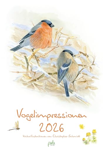 Vogelimpressionen 2026: Naturillustrationen von Christopher Schmidt von pala
