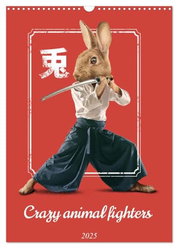 Crazy animal fighters (Wall Calendar 2025 DIN A3 portrait), CALVENDO 12 Month Wall Calendar: 12 funny, crazy, animal karate and kung fu fighters von Calvendo