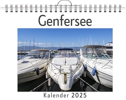 Genfersee - (Wandkalender 2025, Kalender DIN A4 quer, Monatskalender im Querformat mit Kalendarium, das perfekte Geschenk) von FlipFlop