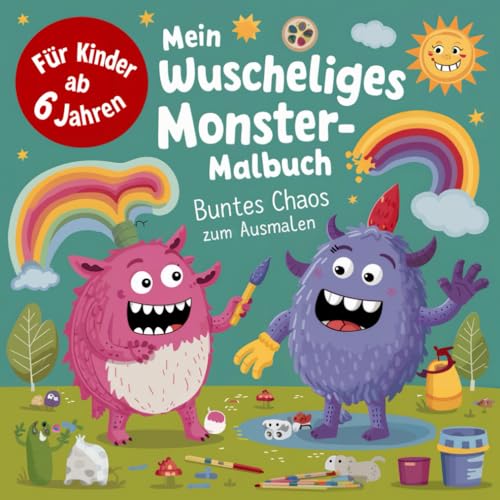 Mein wuscheliges Monstermalbuch – Buntes Chaos zum Ausmalen: 50 lustige Monster-Motive für Kinder ab 6 Jahren von Independently published
