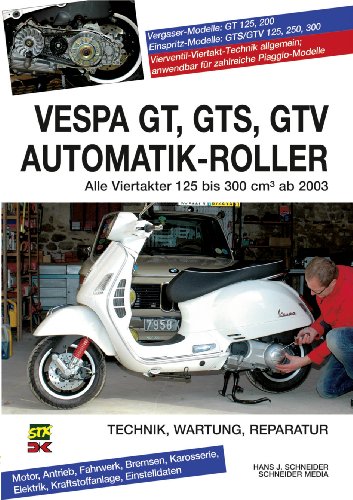 Vespa GT, GTS, GTV Automatik-Roller: Alle Viertakter 125 bis 300 cm3 ab 2003: Alle Viertakter 125 bis 300 cm3 ab 2003. Technik, Wartung, Reparatur
