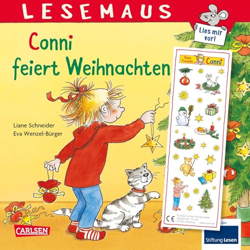 LESEMAUS 58: Conni feiert Weihnachten: Bilderbuchgeschichte für Kinder ab 3 | mit tollen Weihnachtsstickern (58)