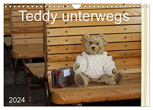 Teddy unterwegs (Wandkalender 2024 DIN A4 quer), CALVENDO Monatskalender