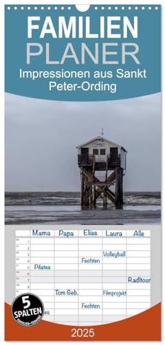 Familienplaner 2025 - Impressionen aus Sankt Peter-Ording mit 5 Spalten (Wandkalender, 21 cm x 45 cm), CALVENDO