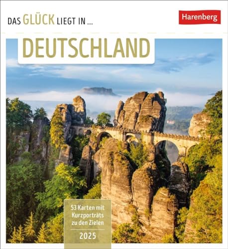 Das Glück liegt in Deutschland Postkartenkalender 2025 - Wochenkalender mit 53 Postkarten, 53 besondere Orte entdecken: Wochen-Kalender mit 53 ... und Aufstellen (Postkartenkalender Harenberg)