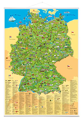 Erlebniskarte „Illustrierte Deutschlandkarte“ mit Metallbeleistung Erlebniskarte „Illustrierte Deutschlandkarte“ mit Metallbeleistung