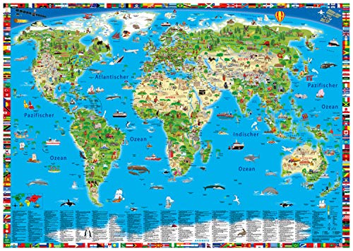 Erlebniskarte „Illustrierte Weltkarte“ von druckbunt