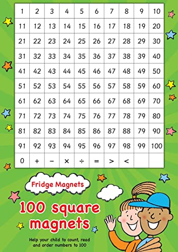 100 Square: Help your child to count, read and order numbers to 100.. Perfect for Home Learning. (Scholastic Magnets)