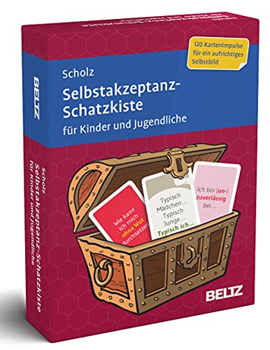 Selbstakzeptanz-Schatzkiste für Kinder und Jugendliche: 120 Karten mit 20-seitigem Booklet in stabiler Box, Kartenformat 5,9 x 9,2 cm (Beltz Therapiekarten) von Beltz GmbH, Julius