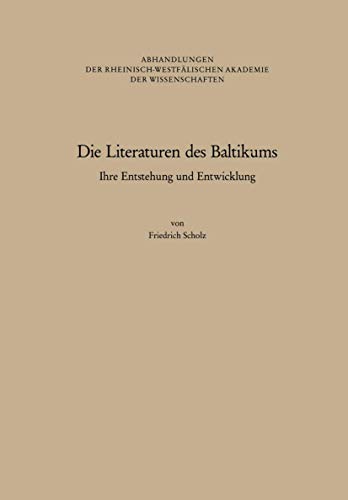 Die Literaturen des Baltikums: Ihre Entstehung und Entwicklung (Abhandlungen der Rheinisch-Westfälischen Akademie der Wissenschaften) (German Edition) ... Akademie der Wissenschaften, 80, Band 80) von VS Verlag für Sozialwissenschaften