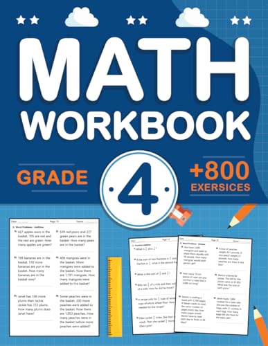 Word Problems Math Workbook For Grade 4 With Addition, Subtraction, Multiplication, Division, Fractions: Math Practice Workbook For 4th Grade With ... | Word Problems Math Worksheets (Ages 9-10) von Independently published